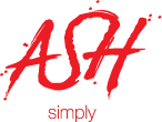 Arts Simply Human logo: A red ASH